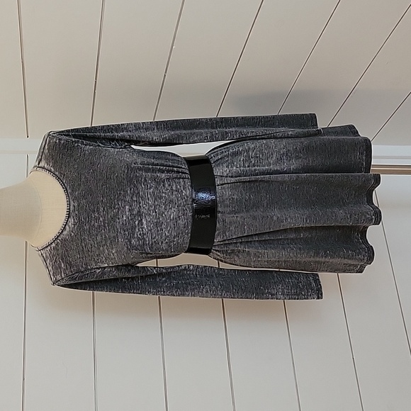 TOPSHOP size 4 grey mini dress with keyhole tie back - Picture 1 of 4